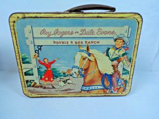 Vintage Roy Rogers And Dale Evans Lunch Box Double R Bar Ranch Thermos Brand