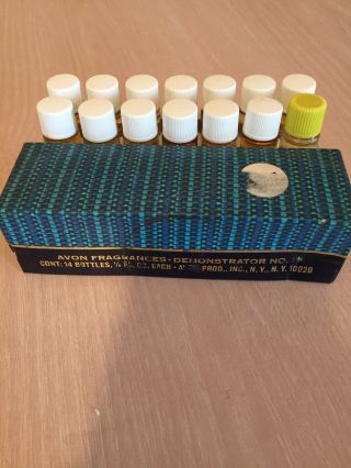 Vintage Avon Fragrance Perfume Demonstration Mini Bottles Boxed Set Of 14