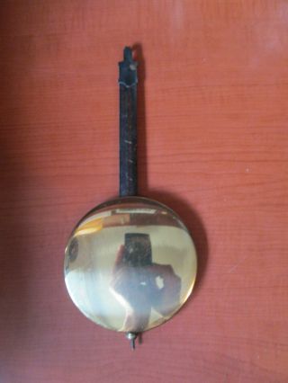 Vintage 9 - 1/2 " Long Wood Rod Brass Wall Clock Pendulum (734g)