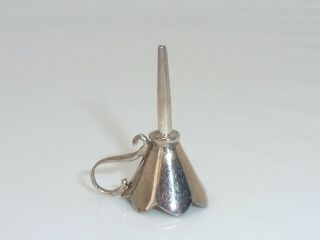 Vintage Solid Silver Perfume Scent Bottle Funnel 925/S Sterling Charm Chatelaine 2