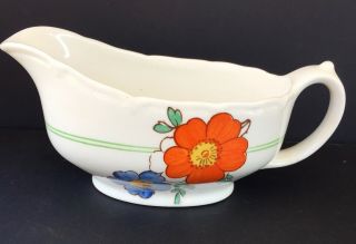 Retro Vintage Midwinter Burslem Jug Gravy Boat Orange Flowers Porcelain England