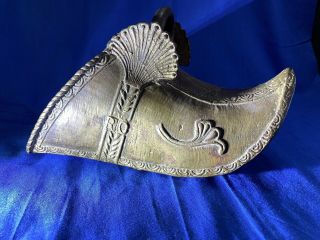 Vintage Solid Brass Spanish Conquistador Equestrian Stirrup Boot Tapadero " R O "