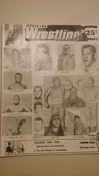Sheik 1960 Nwa Vintage Wrestling Buffalo Program Dick Bruiser Von Erich Wwf