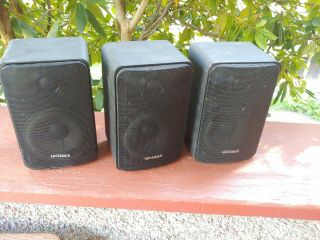 3 Vtg Radio Shack Optimus Pro 77 Black Speaker Pair Cat.  No.  40 - 2057