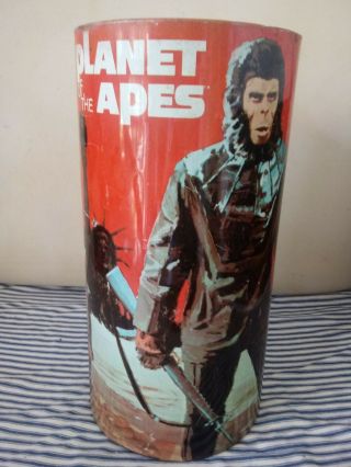 Vintage 1967 Cheinco Planet Of The Apes Metal Trash Can Us Only.