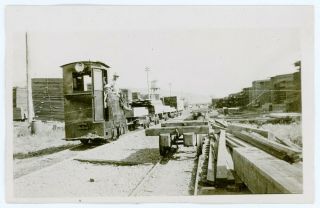Vintage 1930 Rppc Timber Processing Lumber Yard Tiny Engine Narrow Gauge Train