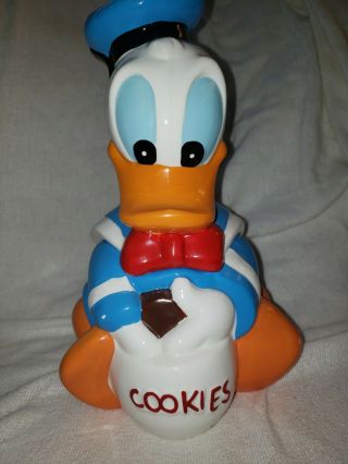 Vintage Disney Donald Duck Ceramic Cookie Jar 12 " High 7 " Wide