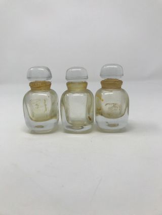 Vintage Givenchy Art Deco Clear Crystal Glass Perfume Bottles