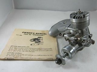 Vintage 1992 Fox 40 Bb R/c Standard Model Airplane Engine With Muffler