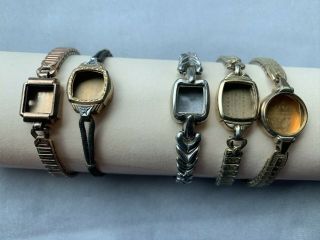 Vintage Ladies Wrist Watch Band & Case Gold Filled Bulova - Hamilton 5
