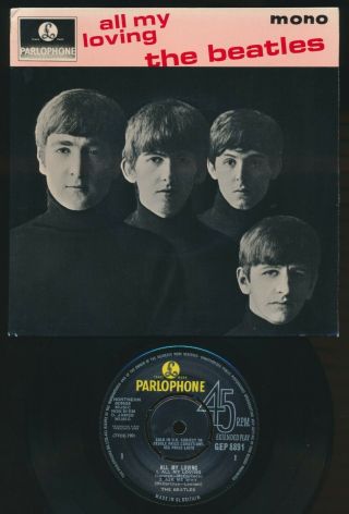 Beatles Vintage 1964 Uk Mono " All My Loving " Ep