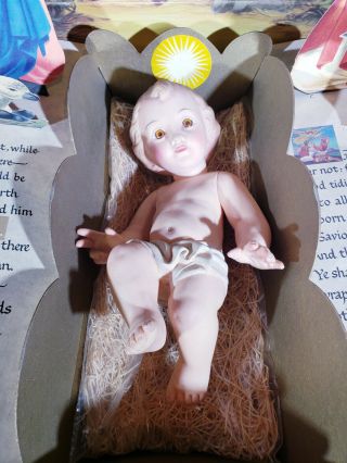 VINTAGE 1958 Ideal Toy Corp The Most Wonderful Story Nativity Baby Jesus 3