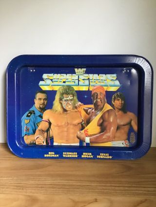 Vintage 1991 Wwf Stars Tv Tray Hulk Hogan Ultimate Warrior