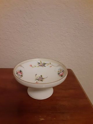 Vintage Nippon Hand Painted Porcelain China Small Plate Floral Rose.  4”