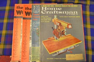 Grp Of 4 Vintage Woodworking Magazines From 50 - 60s - Home Craftsman&home Workshop