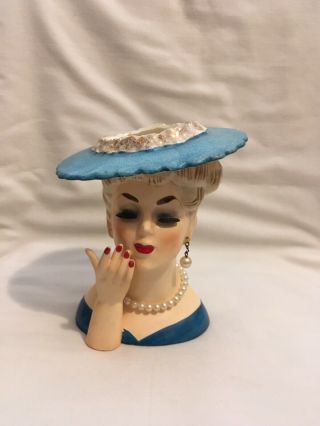 Napcoware Vintage Lady Head Vase 5 1/2”