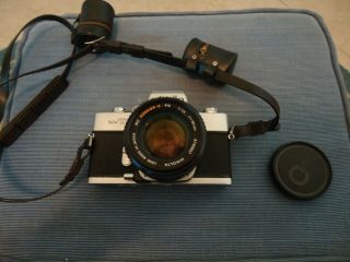 Vintage Minolta Srt - 102 Camera With 50mm 1:1.  4 Rokkor - X Lens & Vtg Strap