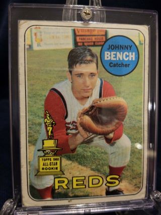 Johnny Bench Topps 1969 95 Vintage 1968 All Star Rookie Baseball Card.