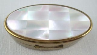 Vintage 1958 Mother Of Pearl Lipstick Box By Max Factor England Patent 2,  830 602