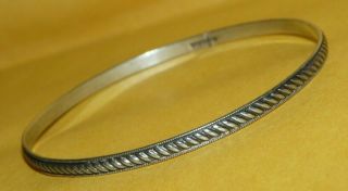 Vintage Art Deco Solid " 925 " Sterling Silver Ornate Design Bangle Bracelet 7.  8g