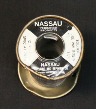 Vintage Nassau Water White C Rosin Spec At 7076 Solder.  062 7.  7oz