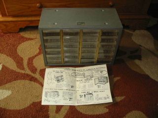 Vintage Akro Mils 24 Drawer Metal Small Parts Organizer Storage Cabinet