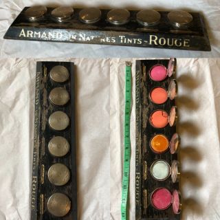 Vtg 1920 - 30’ Armand Rouge Counter Top Store Display W/6 Rouge Compacts