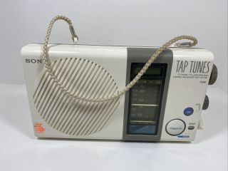 Sony Tap Tunes Icf - S77w Vintage Shower Radio Waterproof 1980s Retro White 1986