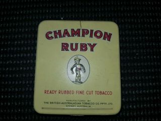 Vintage Empty Champion Ruby Tobacco Tin