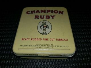Vintage Empty Champion Ruby Tobacco Tin 2