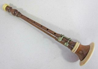 Great Vintage Wooden Bombard Pastoral Oboe Shawm Flute Clarinet Piccolo