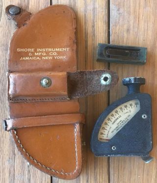 Vintage Shore Instrument & Mfg Durometer Hardness Tester W/ Leather Case