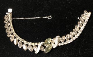 Vintage Weiss Clear Rhinestone Bracelet