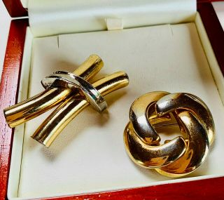 Vintage Jewellery 2 Signed Grosse (dior) 1968/77 Gold Plated Brooches/pins