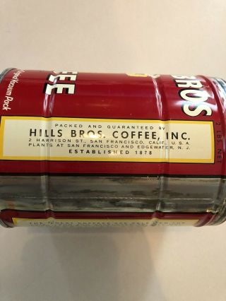 Vintage 2 Hills Bros Coffee Can (no lid) 2