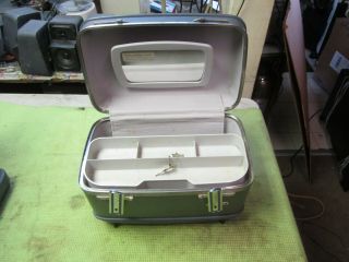 Vintage American Tourister Train Case / Make - Up Case W/ Tray & Mirror & Key