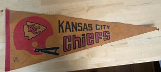 Vintage Kansas City Chiefs Kc Pennant Flag Nfl Football Old 1960s Antique Rare