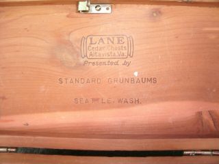 vtg LANE SALESMAN SAMPLE CEDAR CHEST TRINKET BOX standard grunbaums seattle wa. 2