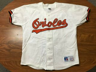 Mens Vintage Russell Athletic Stitched Baltimore Orioles Baseball Jersey Medium