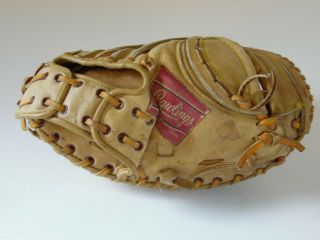 Vintage Rawlings Mj50 Ted Simmons Brown Baseball Catchers Mitt Glove Rht