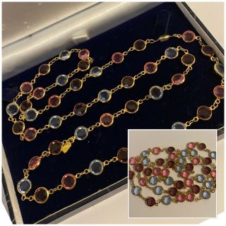 Vintage Jewellery Swarovski Bezel Set Crystal Necklace