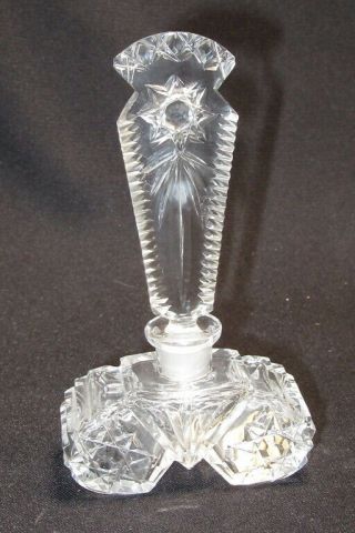 Vintage Morlee Brilliant Cut Crystal Art Deco / Nouveau Vanity Perfume Bottle