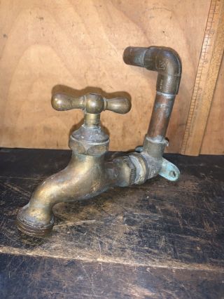 Vintage Brass Water Faucet Spigot,  Reclaimed Salvage.