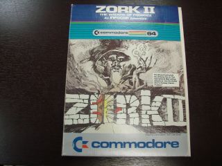 Vintage Zork Ii: The Wizard Of Frobozz 1983 Commodore 64 (1) 5.  25 " Infocom