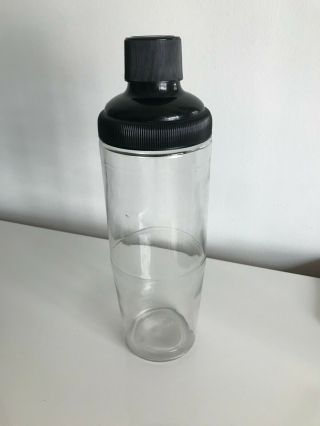 Vintage Anchor & Hocking Mid - Century Style Glass Cocktail Shaker