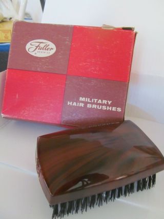 Vintage Fuller Mens Military Hair Brush Made In The U.  S.  A.  Box