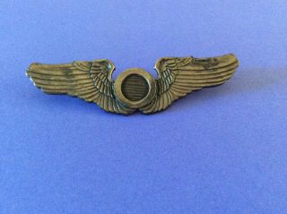 Vintage Us Military Air Force Pilot Silver Aircraft Observer Wing Pin