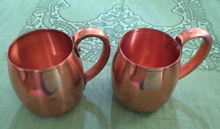 Vintage Solid Copper Mugs Moscow Mule Mugs West Bend Usa Set Of 2 Unpolished