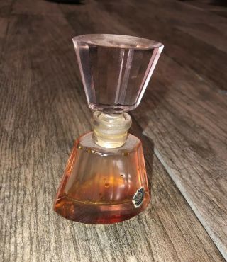 Vintage I.  W.  Rice (irice) Pink Glass Perfume Bottle W Stopper