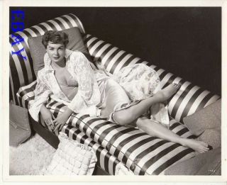 Esther Williams Sexy On Sofa Barefoot Vintage Photo